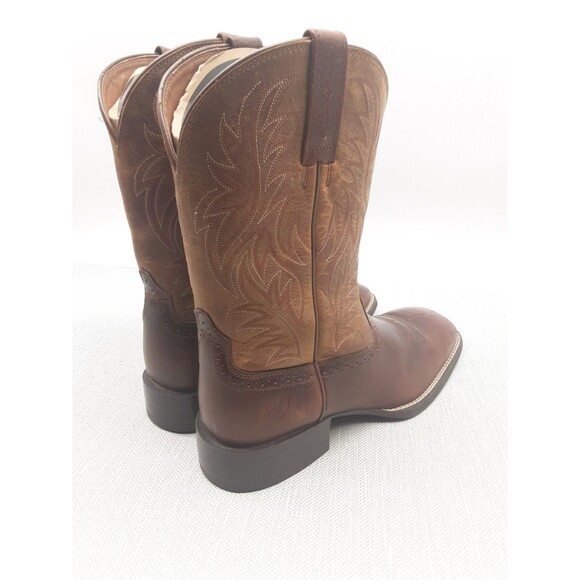 Ariat Size 10 EE Brown Boots Western Cowboy Square Toe Biker 10016291 Flaw main image 4